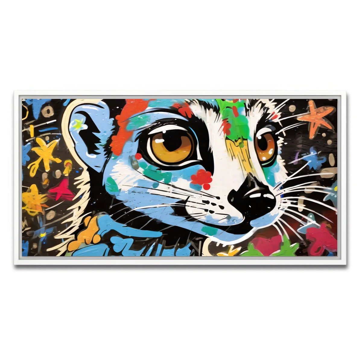 AUTO-MOCKUP WHITE | meerkat graffiti | 1 Piece | White Framed Canvas | group=2x1