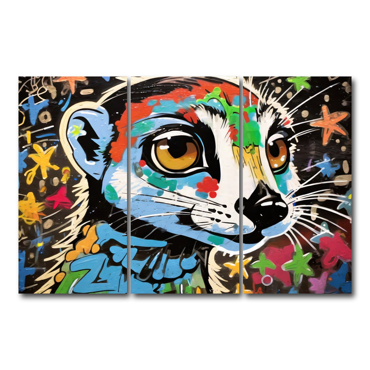 AUTO-MOCKUP WHITE | meerkat graffiti | 3 Piece | Gallery Wrap Canvas | group=12x24