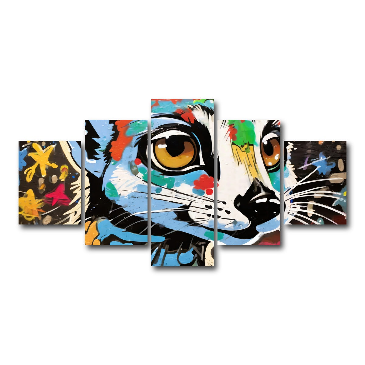 AUTO-MOCKUP WHITE | meerkat graffiti | 5 Piece | Gallery Wrap Canvas | group=5_short