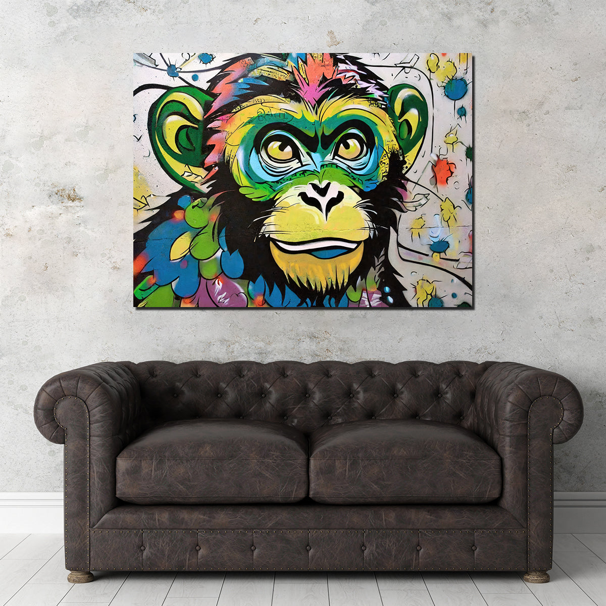 Monkey Graffiti Wall Art