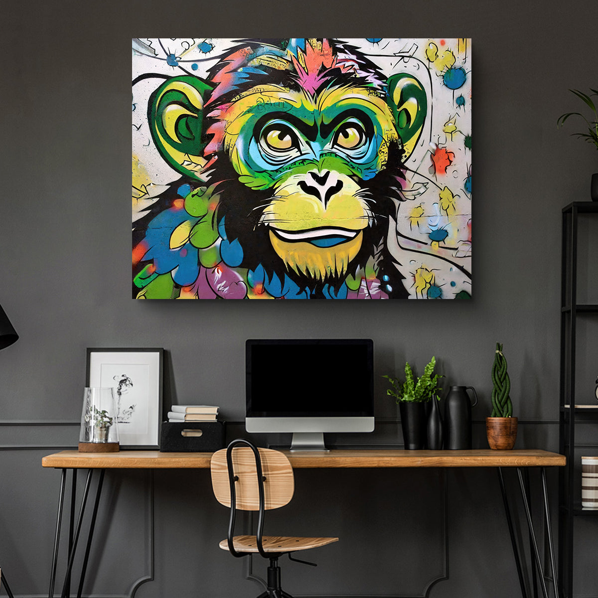 Monkey Graffiti Wall Art