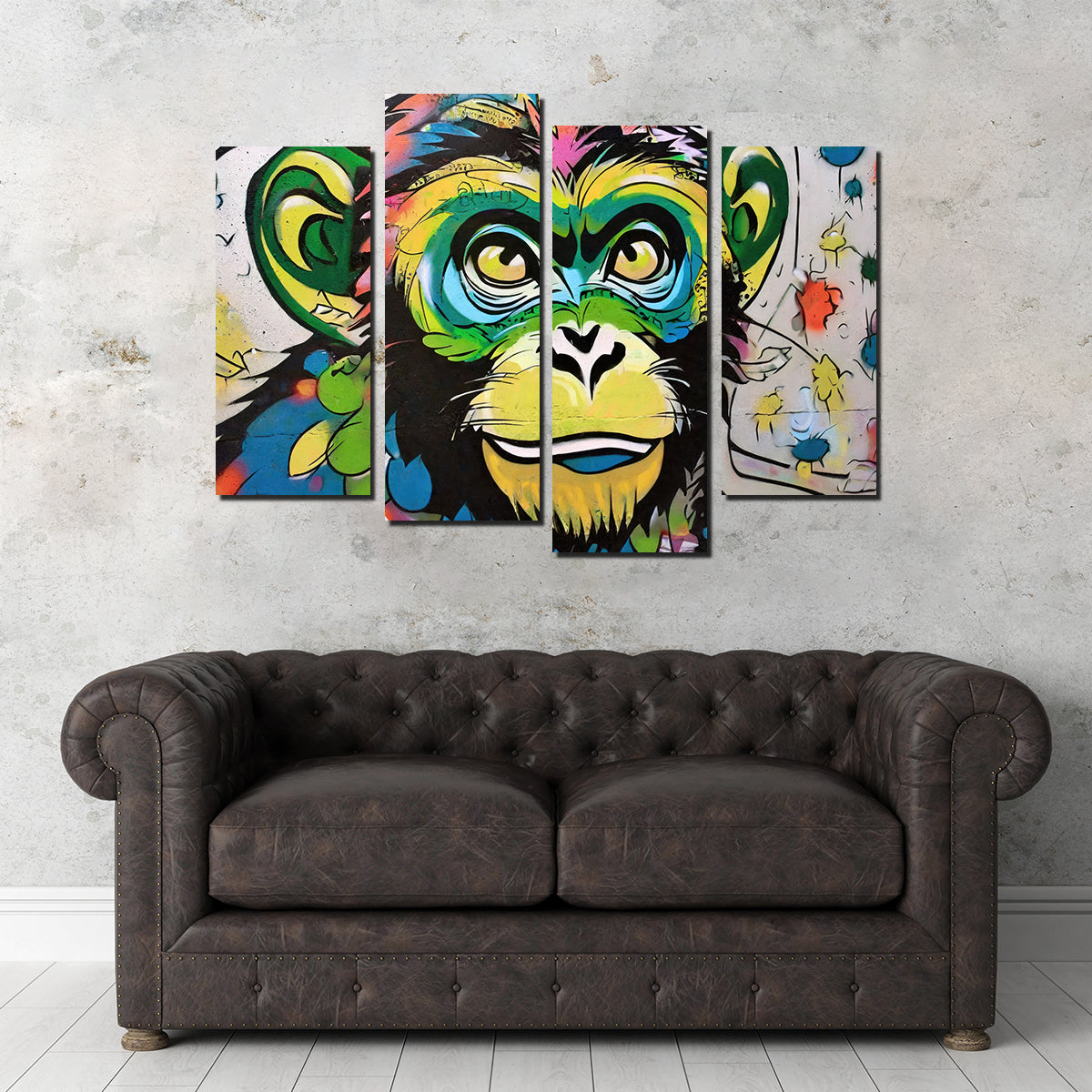 Monkey Graffiti Wall Art