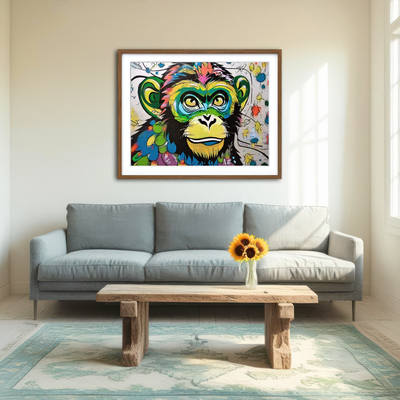 AUTO-MOCKUP ROOM | Monkey Graffiti Wall Art