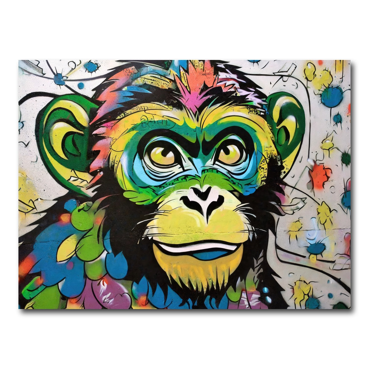 AUTO-MOCKUP WHITE | monkey graffiti | 1 Piece | Gallery Wrap Canvas | group=4x3