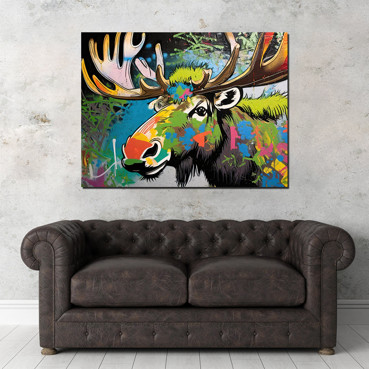 Moose Graffiti Wall Art