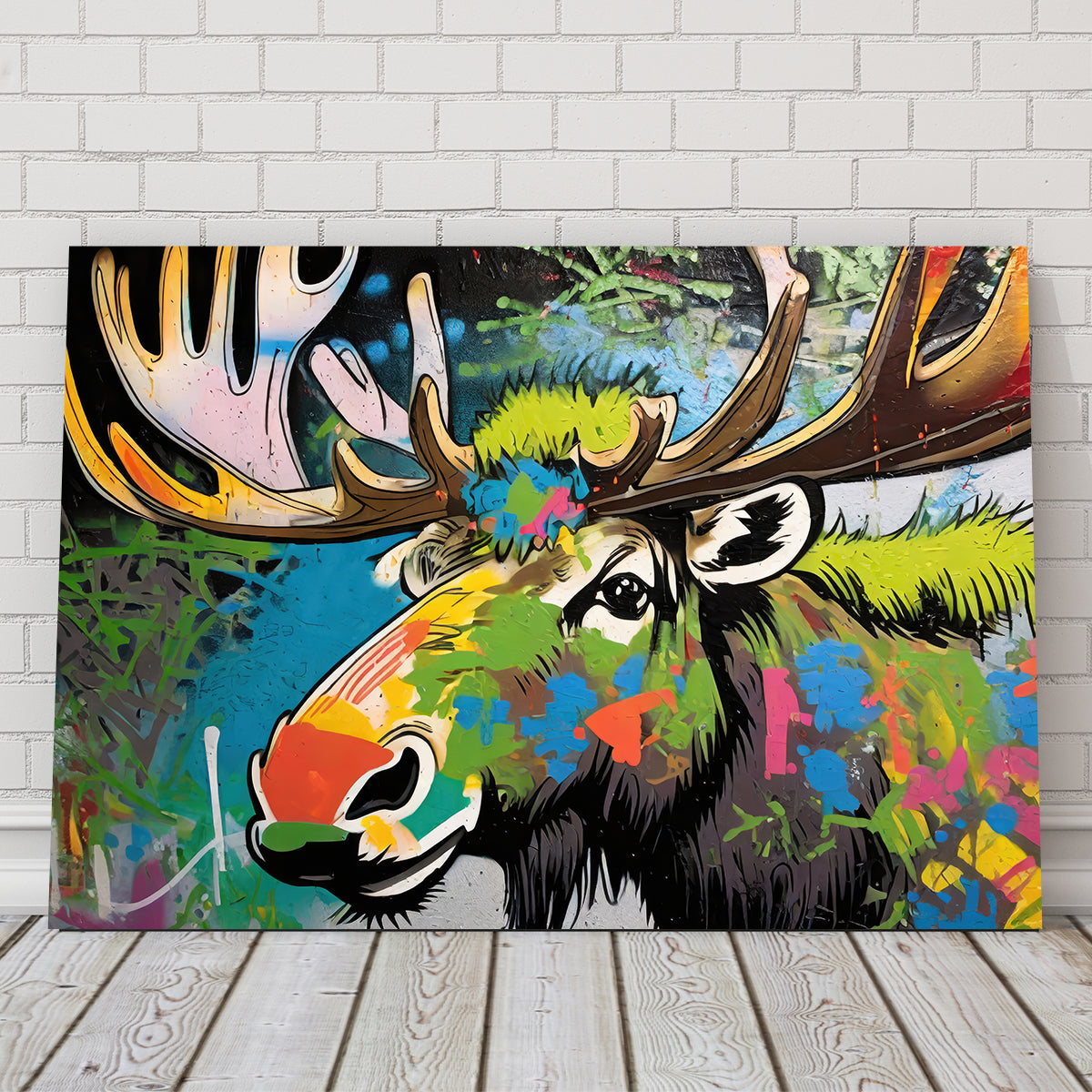 Moose Graffiti Wall Art