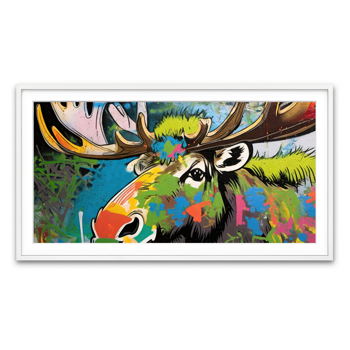 Framed Print 2x1 White