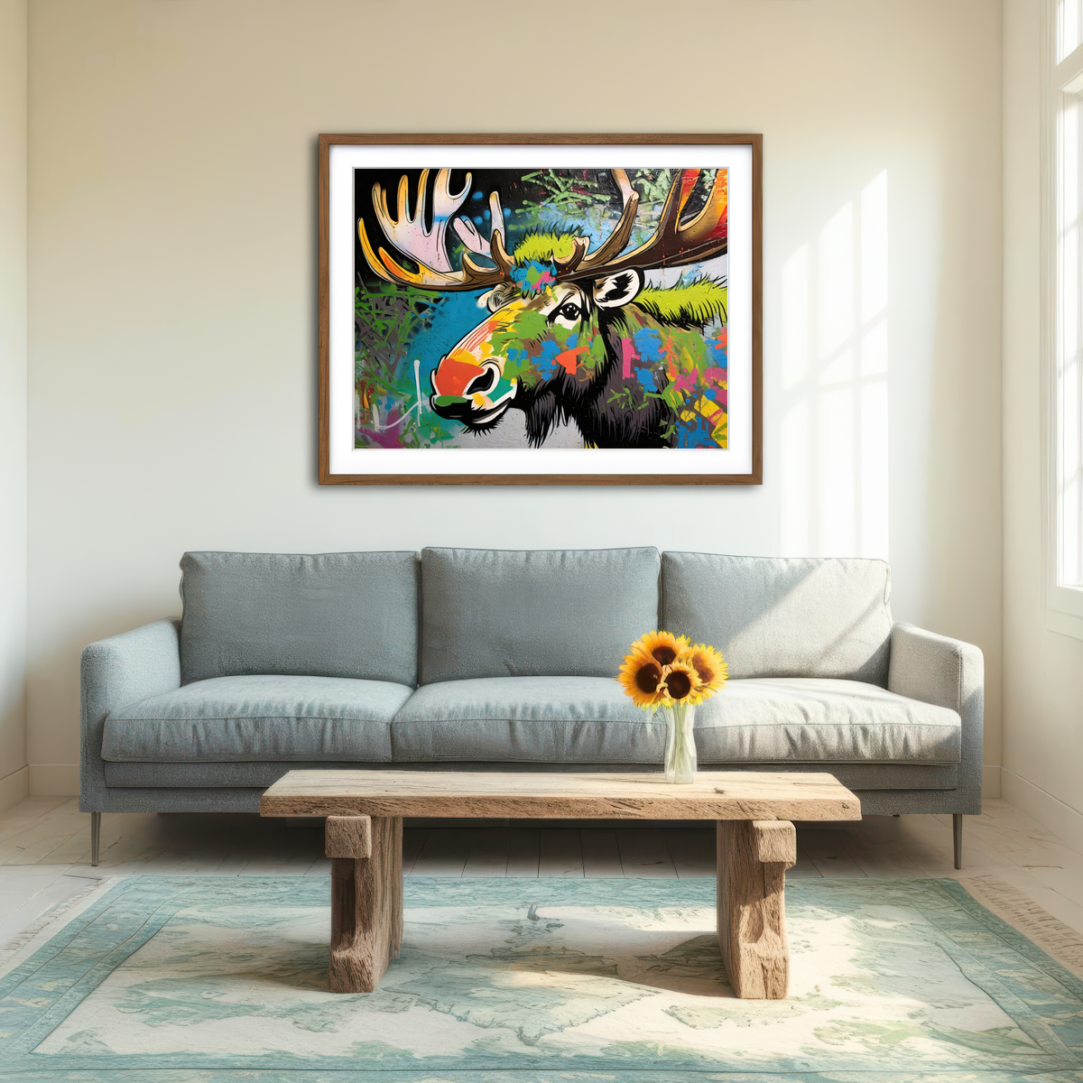 AUTO-MOCKUP ROOM | Moose Graffiti Wall Art
