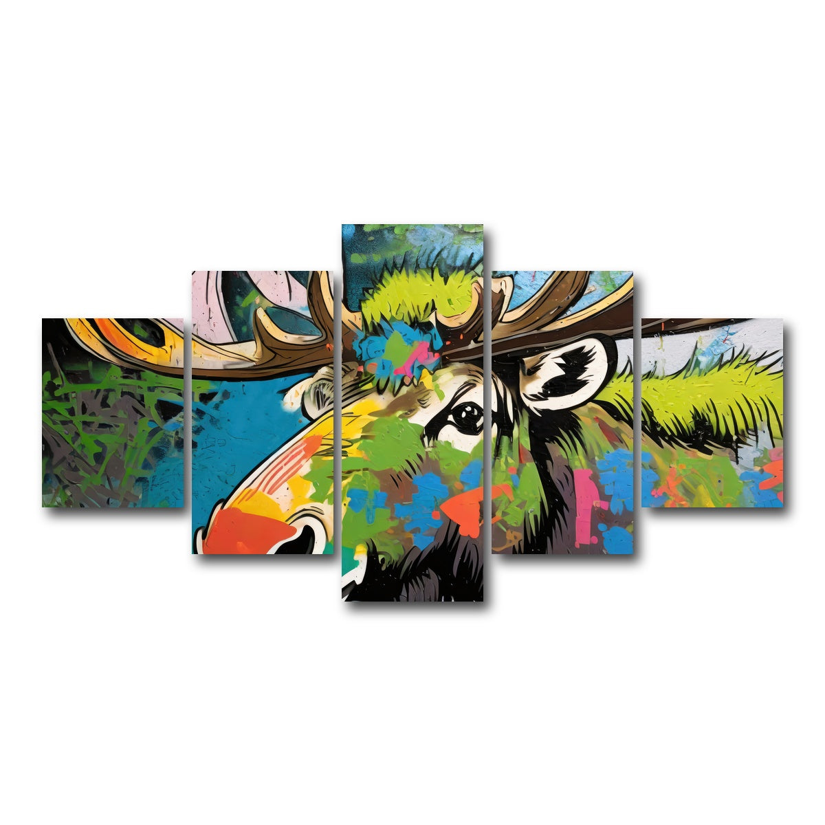 AUTO-MOCKUP WHITE | moose graffiti | 5 Piece | Gallery Wrap Canvas | group=5_short