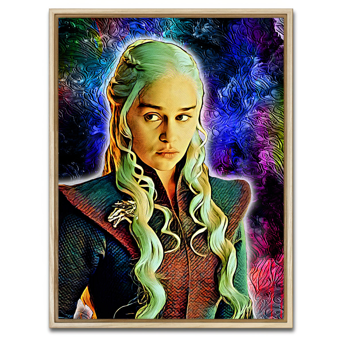 AUTO-MOCKUP WHITE | mother of dragons wall art | 1 Piece | Natural Frame | group=3x4