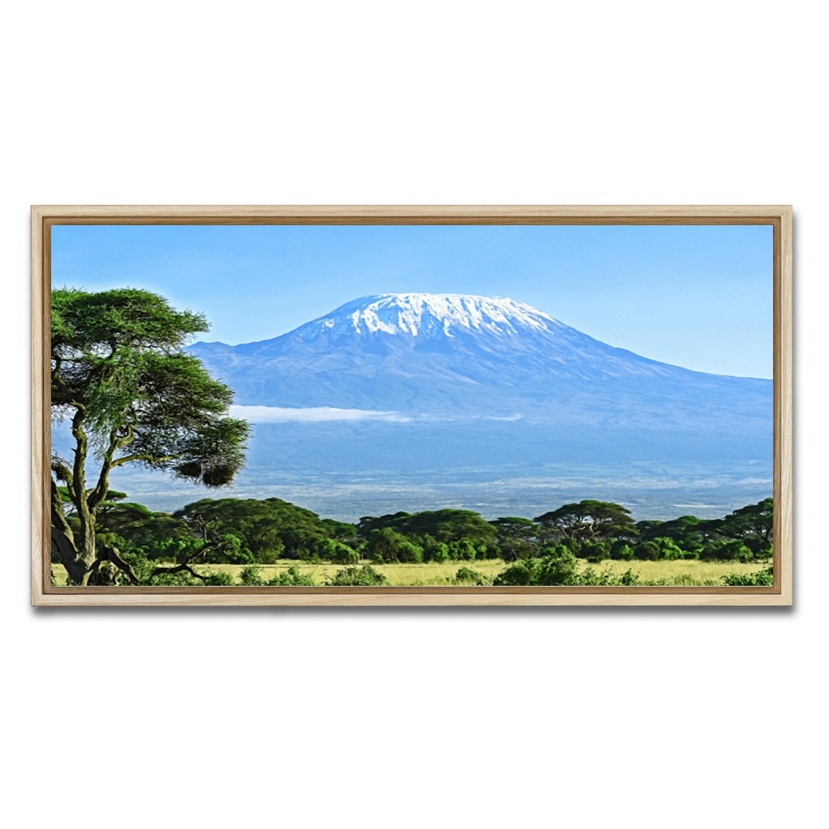 AUTO-MOCKUP WHITE | mount kilimanjaro | 1 Piece | Natural Framed Canvas | group=2x1