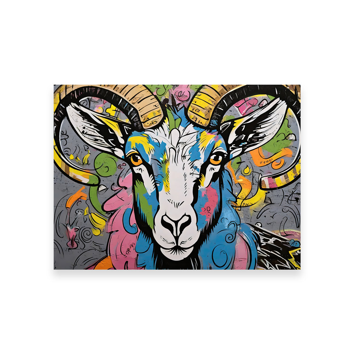 Bighorn Sheep Graffiti Wall Art