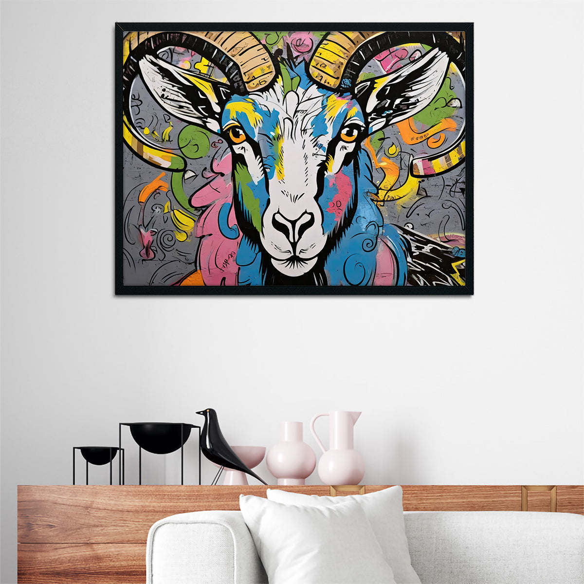 Bighorn Sheep Graffiti Wall Art