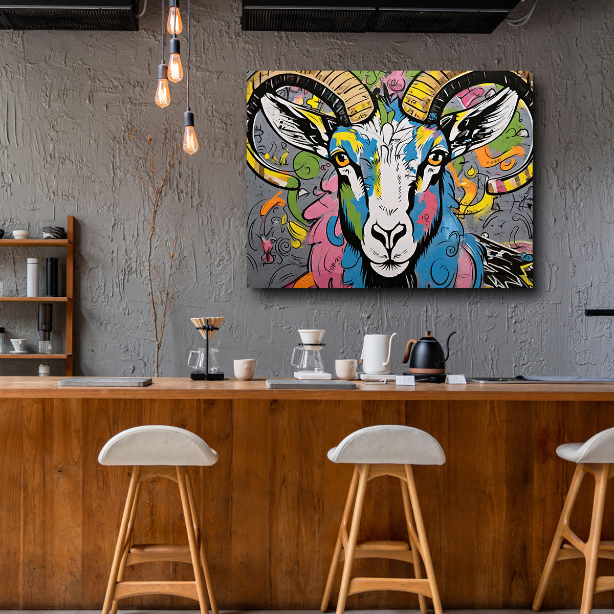 Bighorn Sheep Graffiti Wall Art