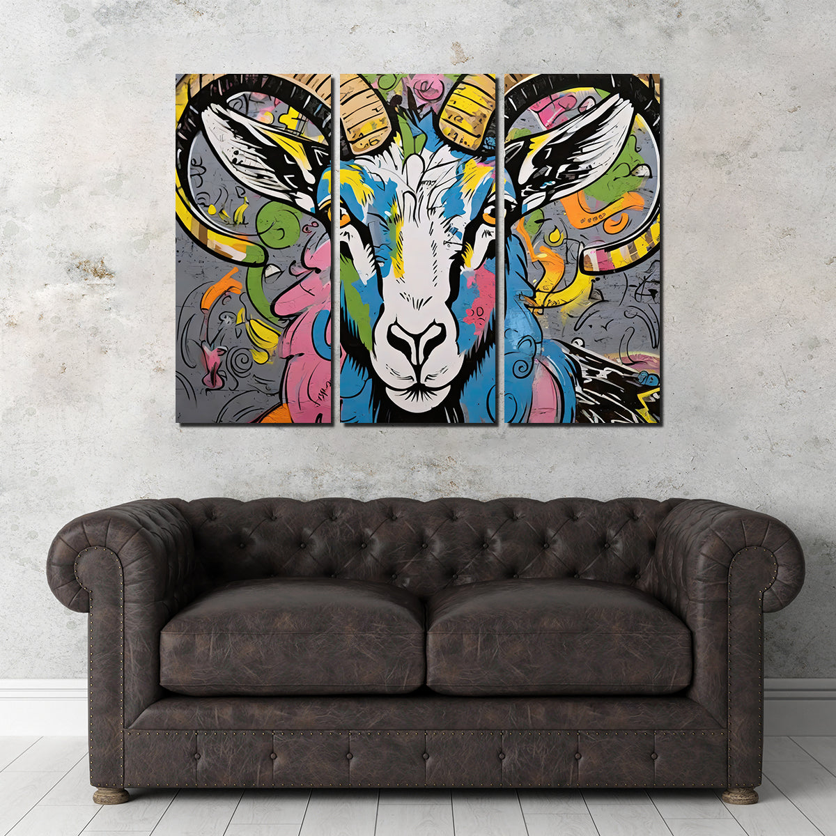 Bighorn Sheep Graffiti Wall Art