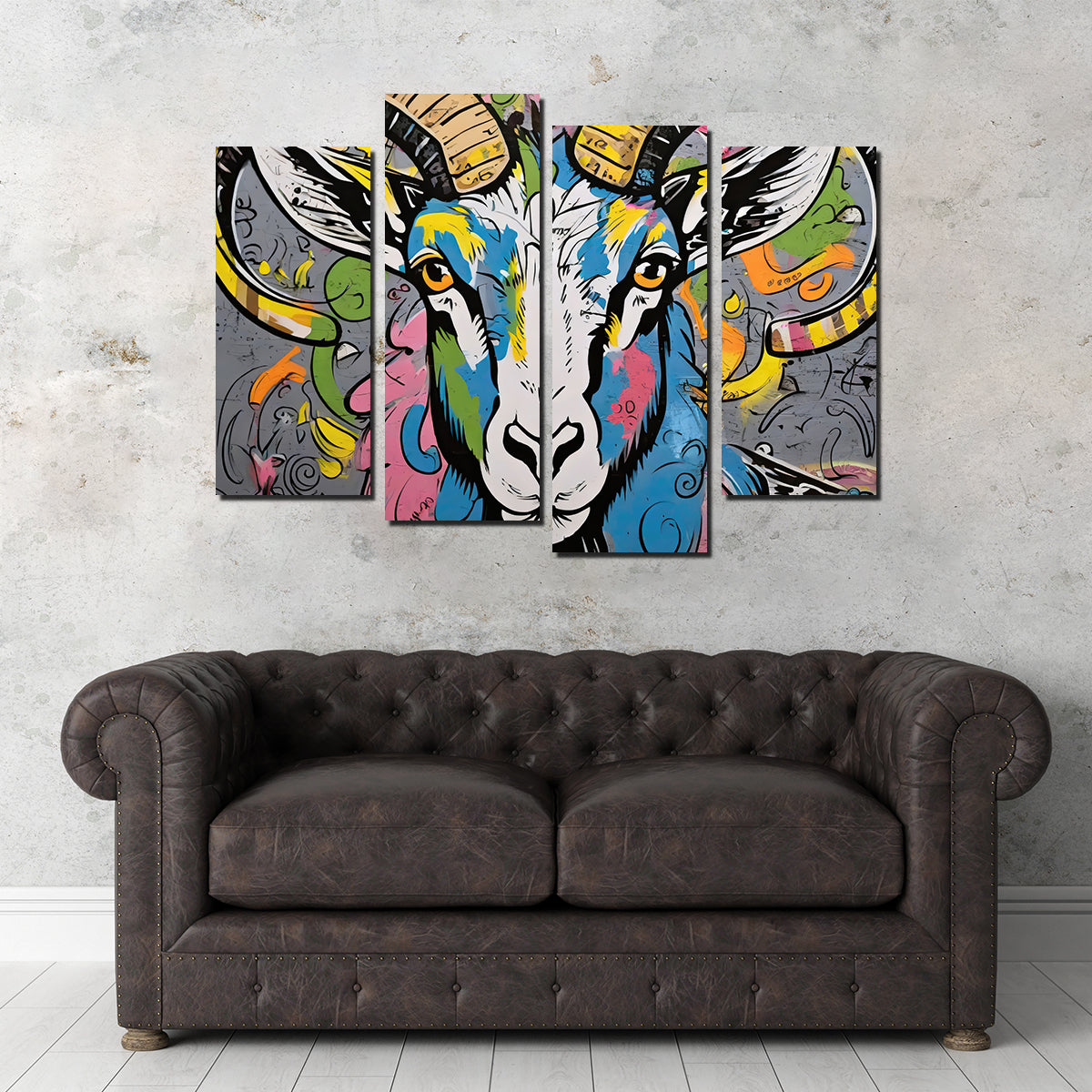 Bighorn Sheep Graffiti Wall Art