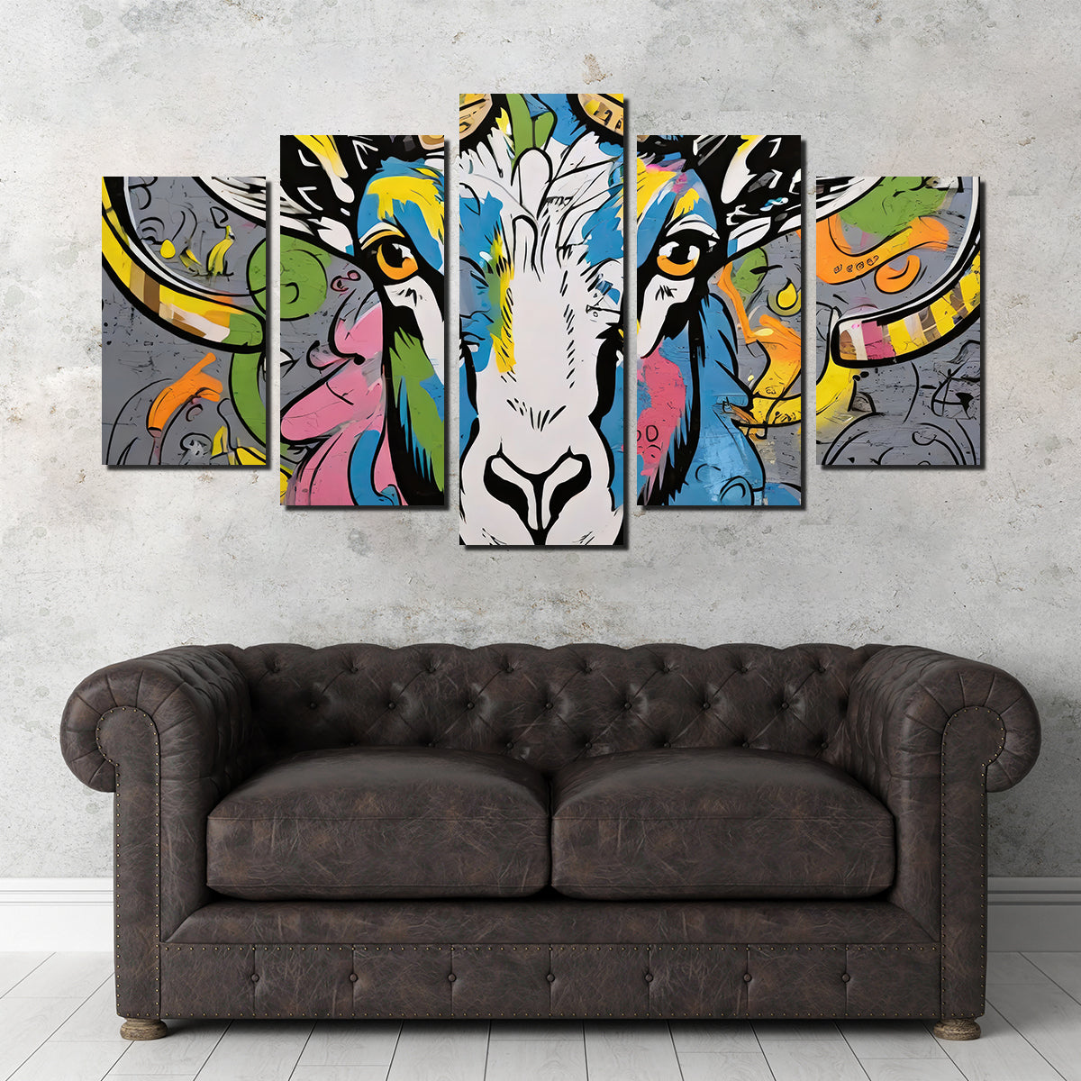 Bighorn Sheep Graffiti Wall Art