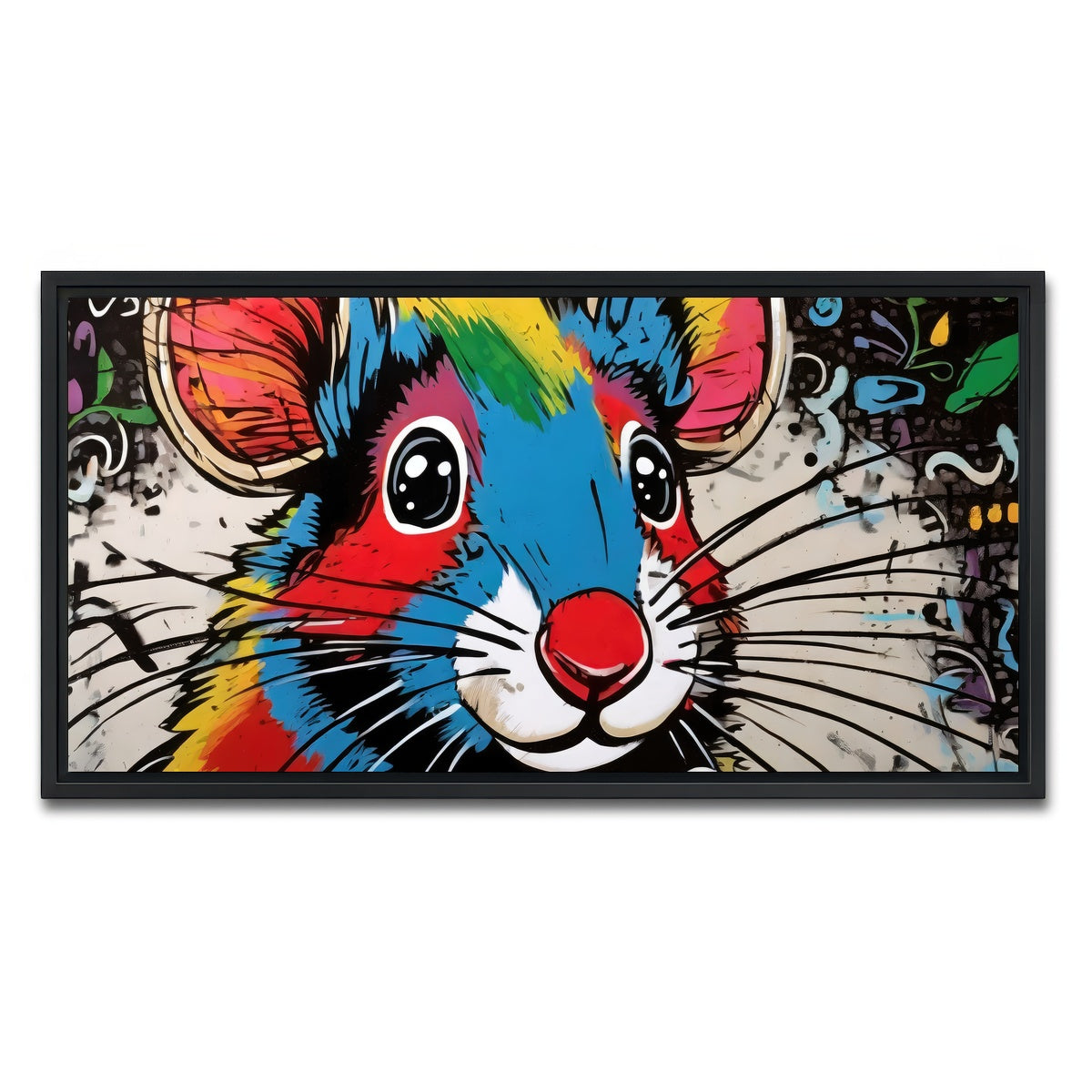 AUTO-MOCKUP WHITE | mouse graffiti | 1 Piece | Black Framed Canvas | group=2x1