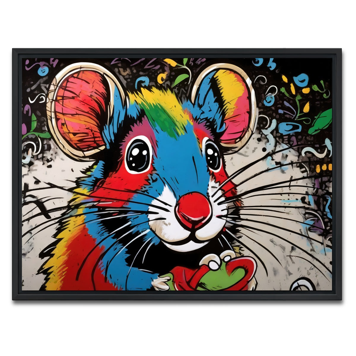 AUTO-MOCKUP WHITE | mouse graffiti | 1 Piece | Black Framed Canvas | group=4x3