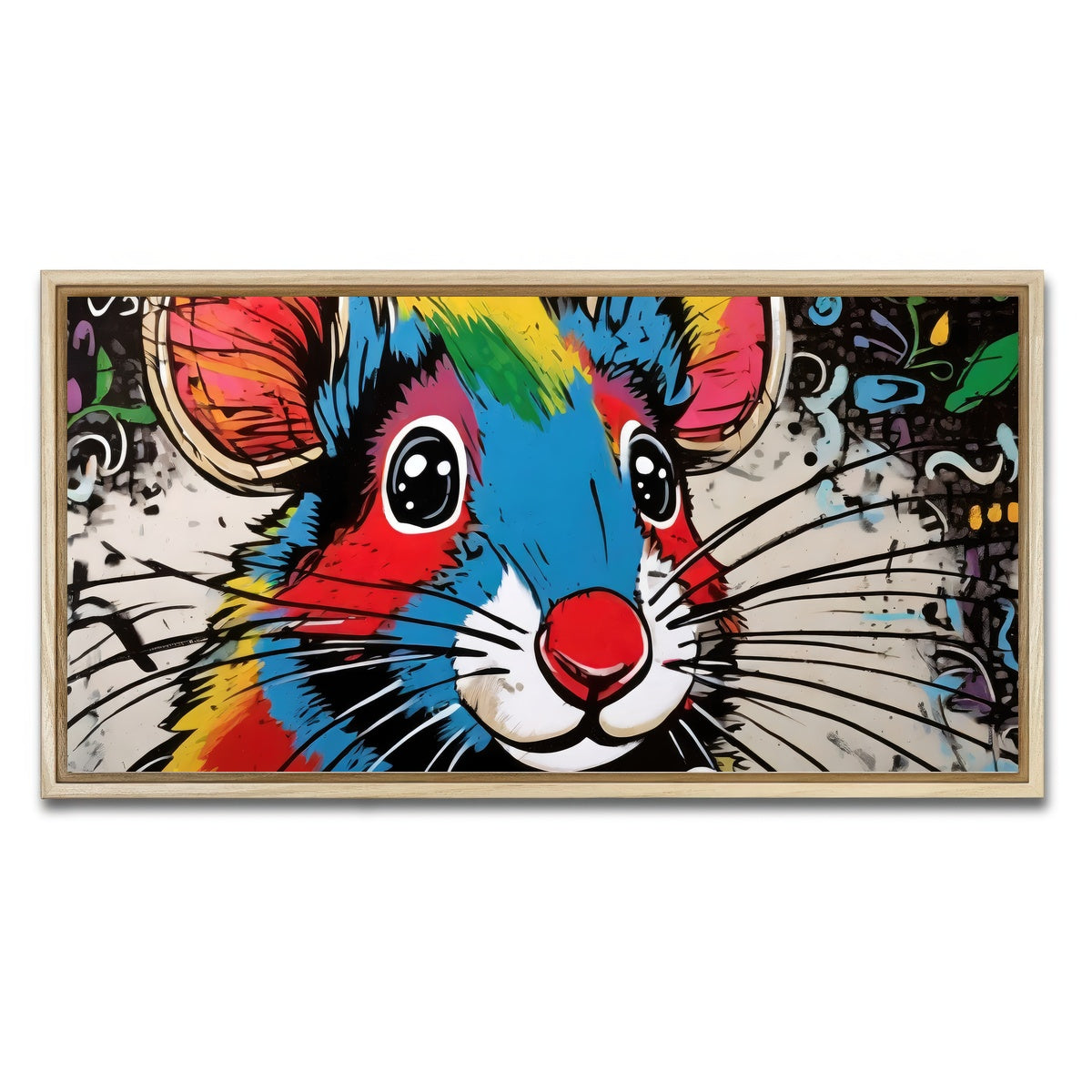 AUTO-MOCKUP WHITE | mouse graffiti | 1 Piece | Natural Framed Canvas | group=2x1