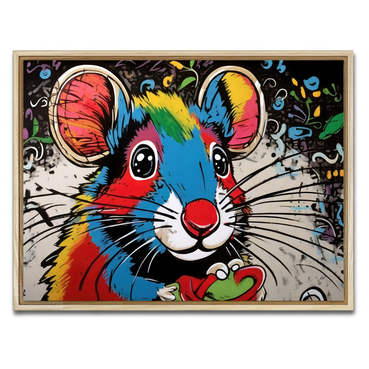 AUTO-MOCKUP WHITE | mouse graffiti | 1 Piece | Natural Framed Canvas | group=4x3