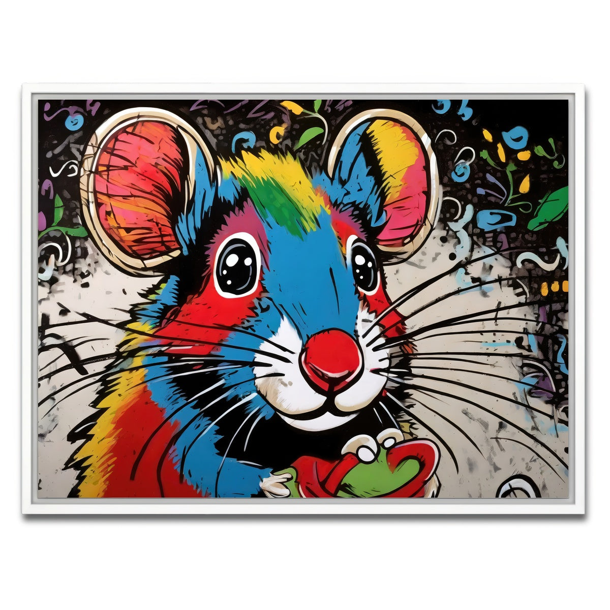 AUTO-MOCKUP WHITE | mouse graffiti | 1 Piece | White Framed Canvas | group=4x3