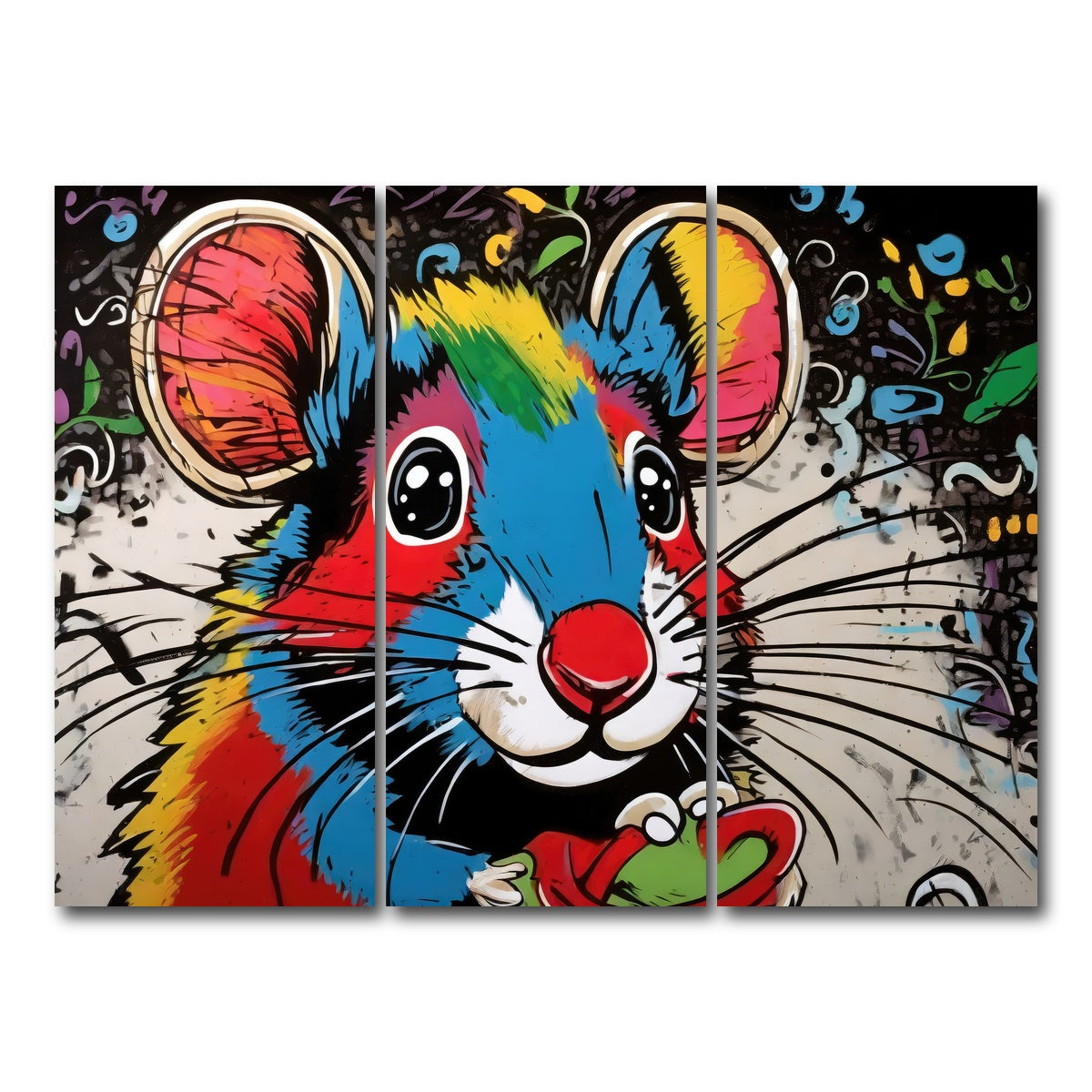 AUTO-MOCKUP WHITE | mouse graffiti | 3 Piece | Gallery Wrap Canvas | group=8x18