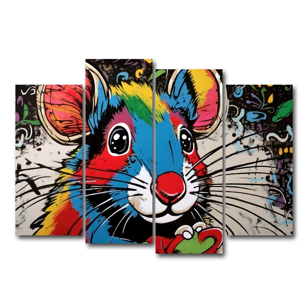 AUTO-MOCKUP WHITE | mouse graffiti | 4 Piece | Gallery Wrap Canvas | group=4_normal