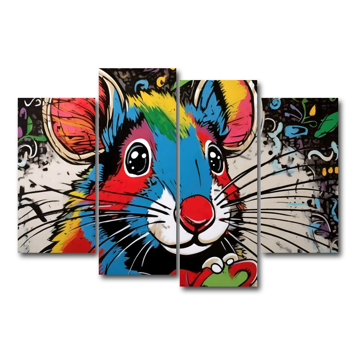 AUTO-MOCKUP WHITE | mouse graffiti | 4 Piece | Gallery Wrap Canvas | group=4_short