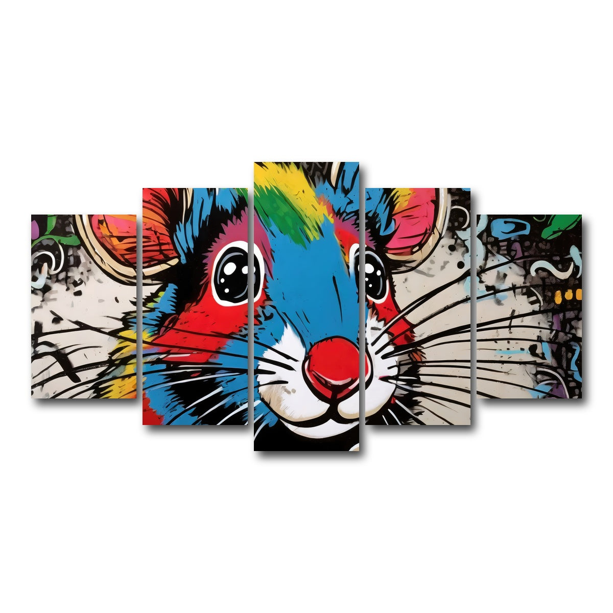 AUTO-MOCKUP WHITE | mouse graffiti | 5 Piece | Gallery Wrap Canvas | group=5_normal