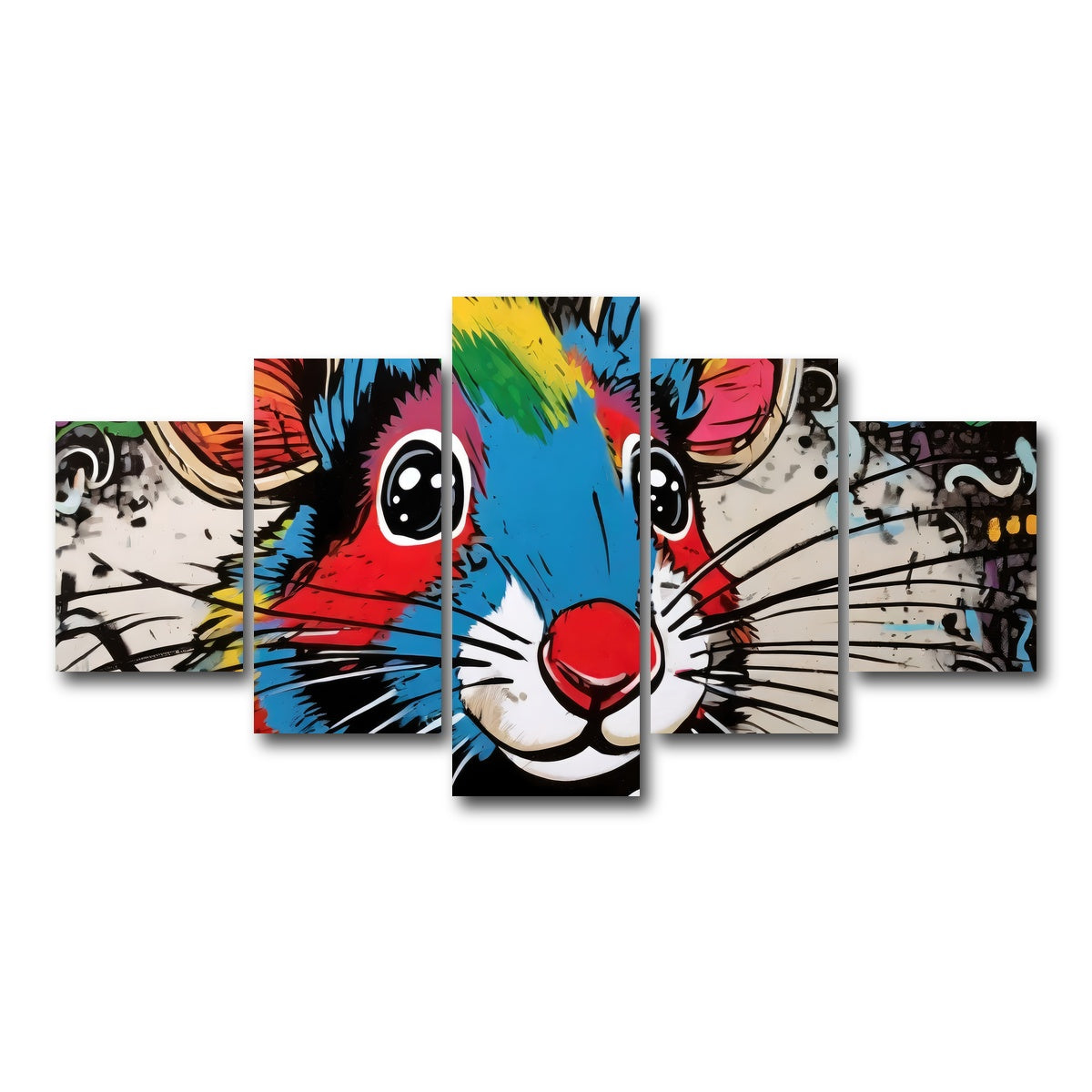 AUTO-MOCKUP WHITE | mouse graffiti | 5 Piece | Gallery Wrap Canvas | group=5_short