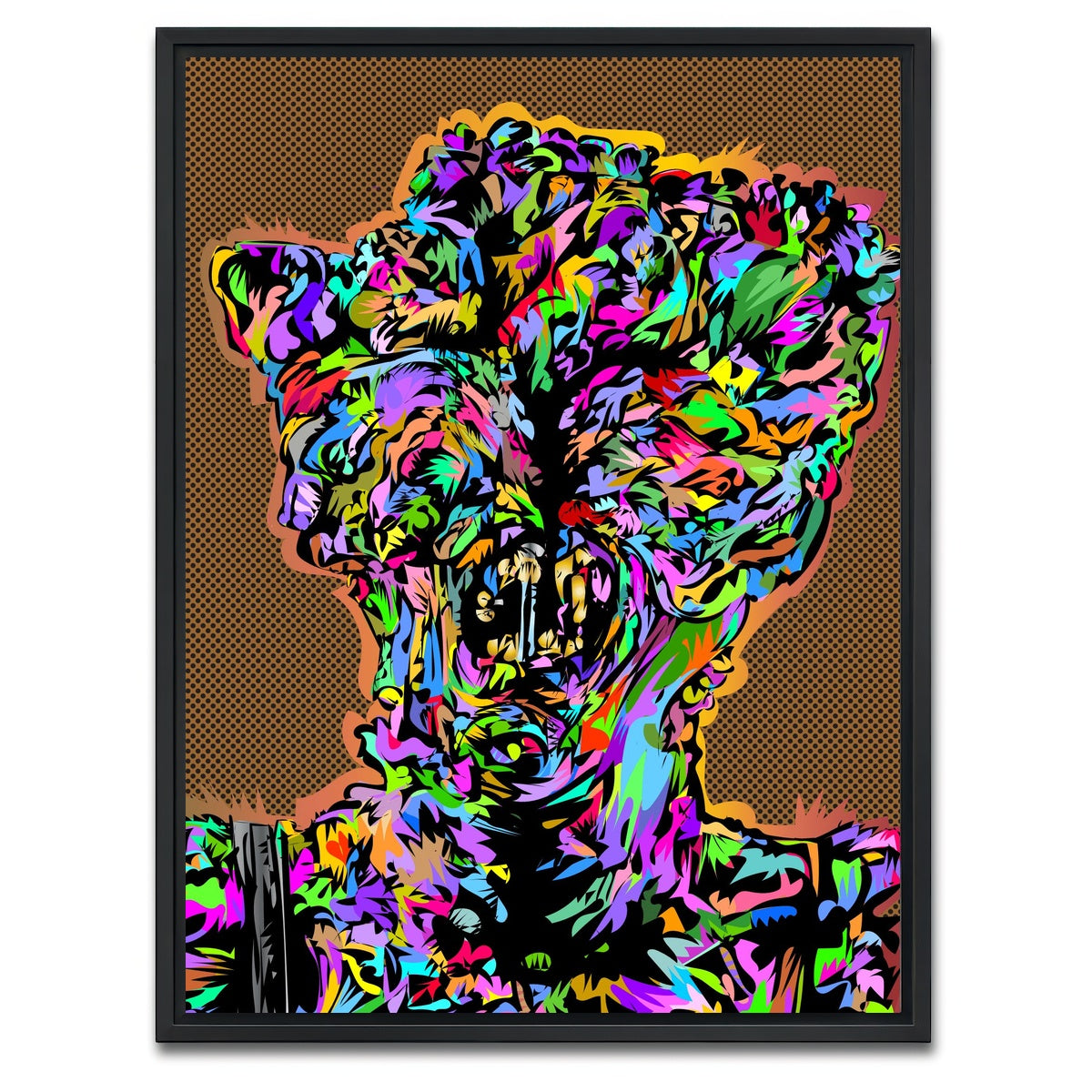 AUTO-MOCKUP WHITE | mushroom monster last of us | 1 Piece | Black Framed Canvas | group=3x4