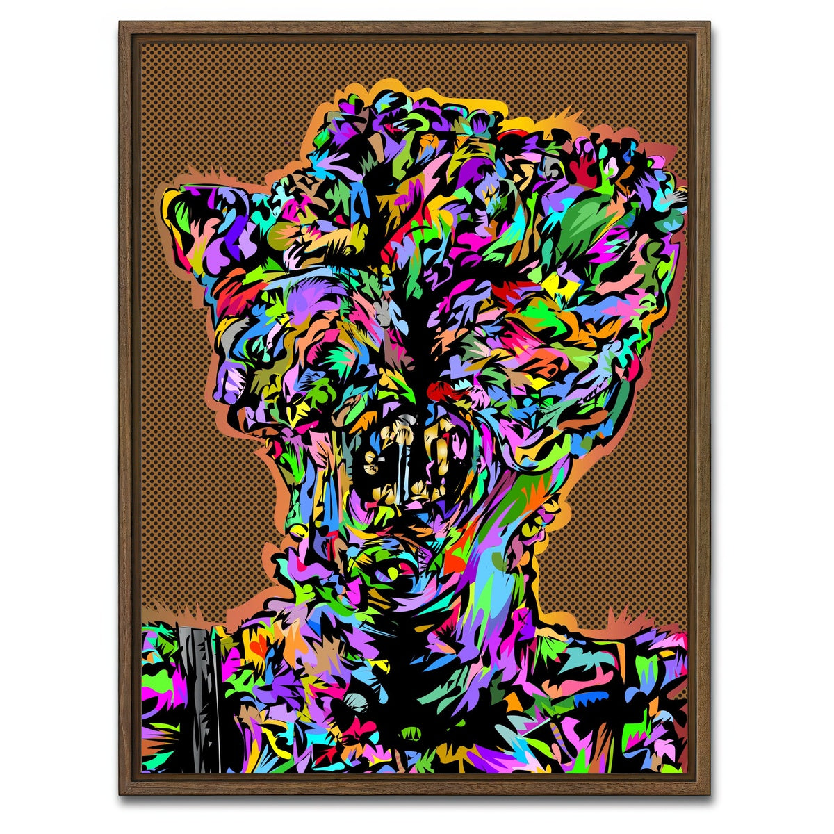 AUTO-MOCKUP WHITE | mushroom monster last of us | 1 Piece | Walnut Framed Canvas | group=3x4