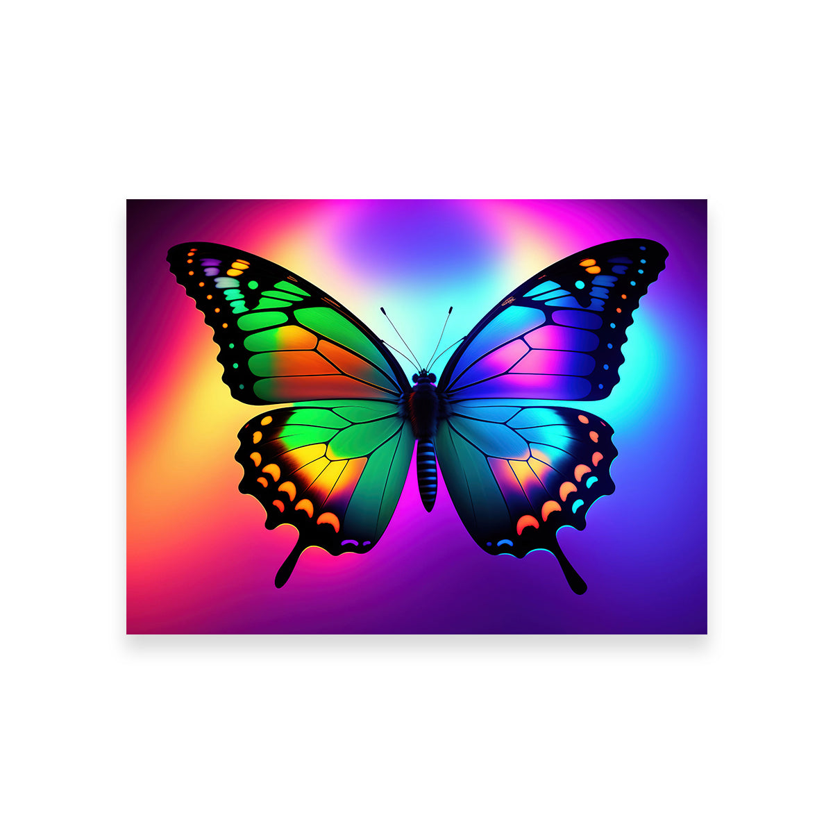 Neon Butterfly Wall Art