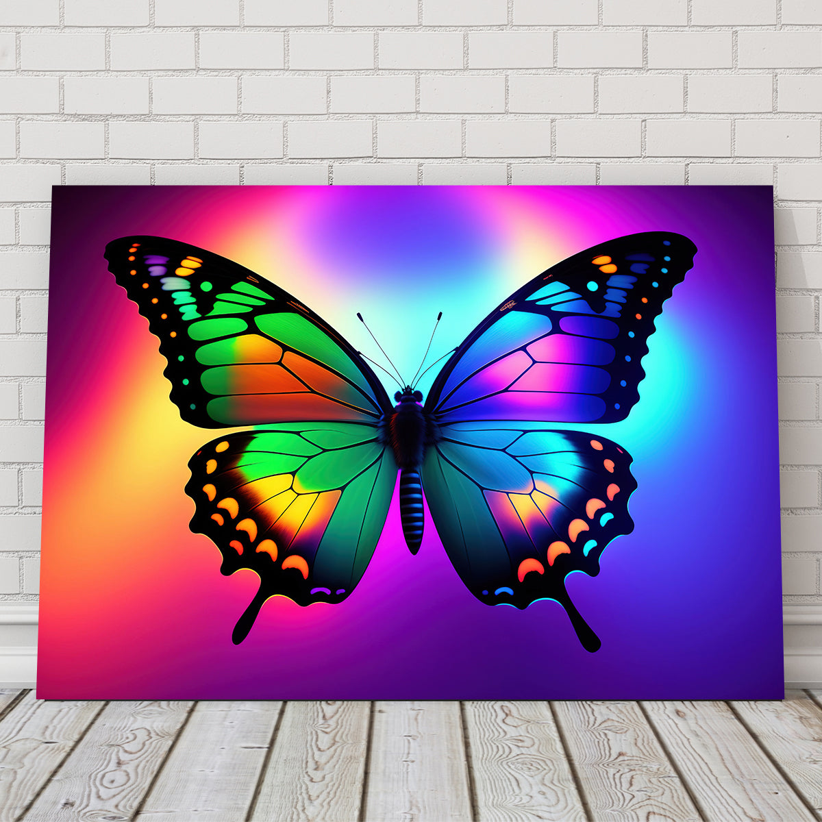 Neon Butterfly Wall Art