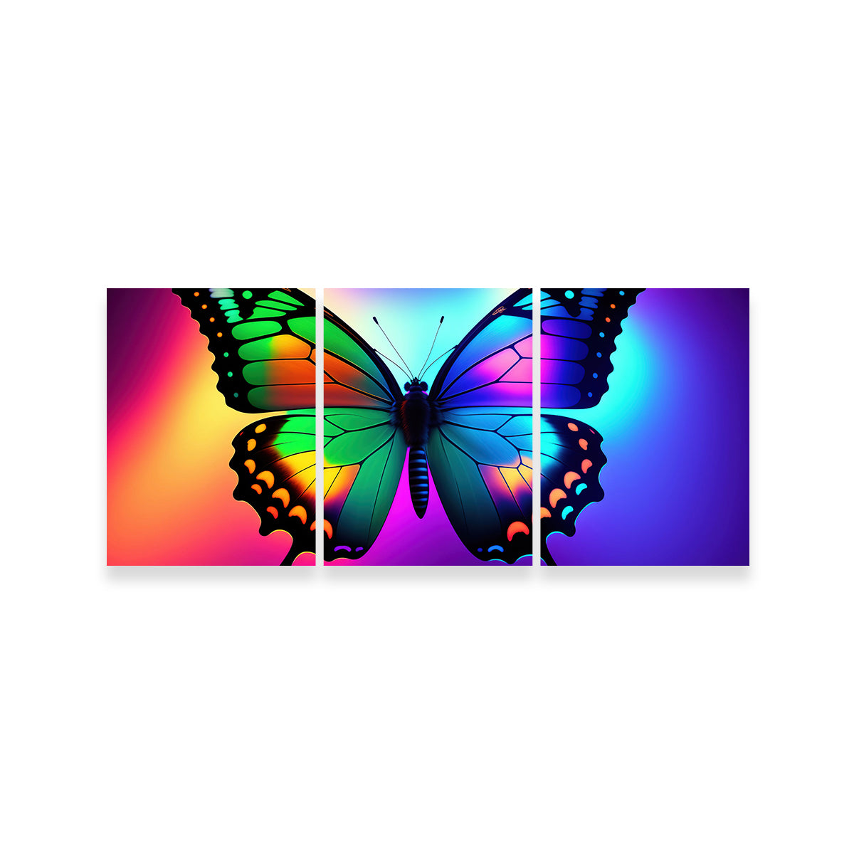 Neon Butterfly Wall Art