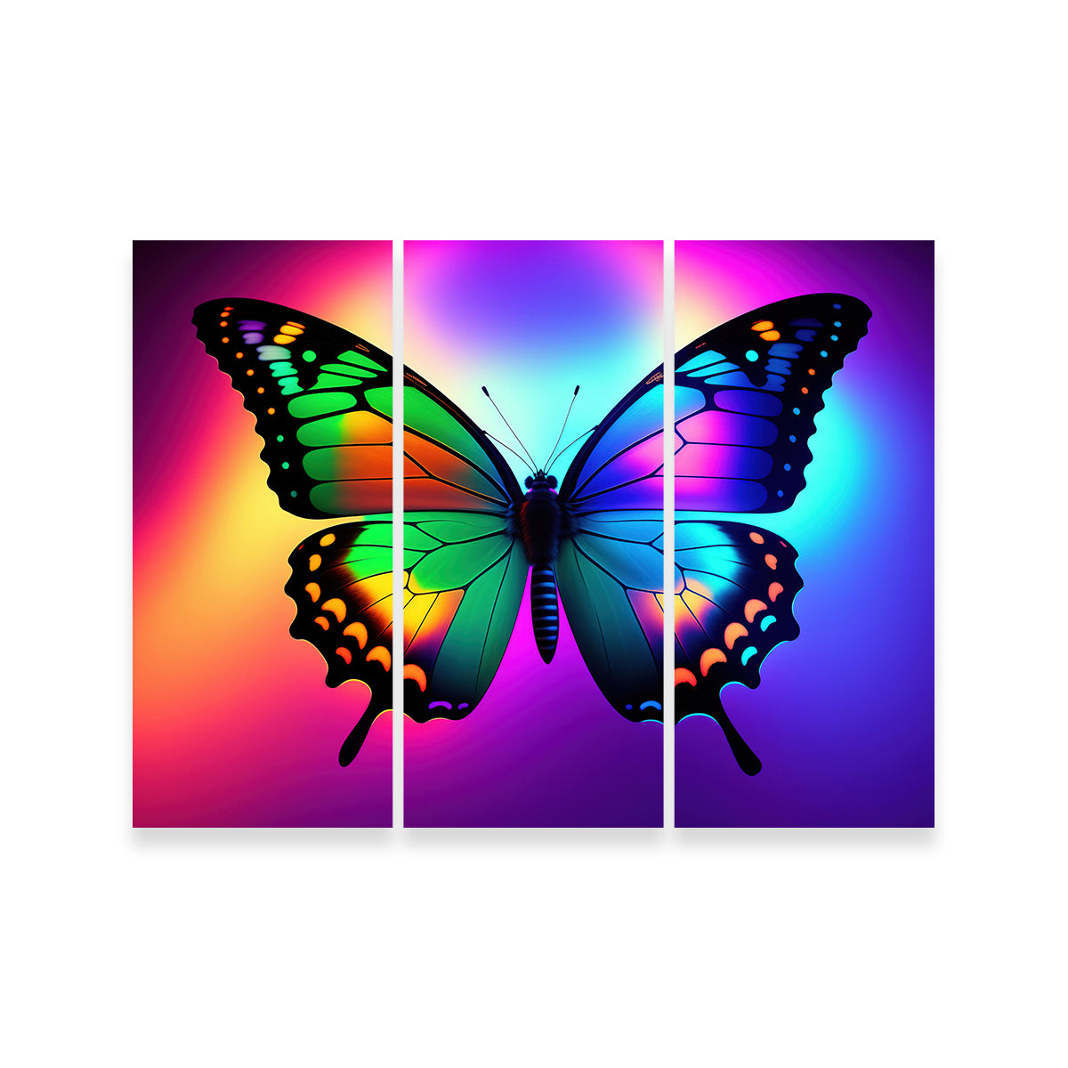 Neon Butterfly Wall Art