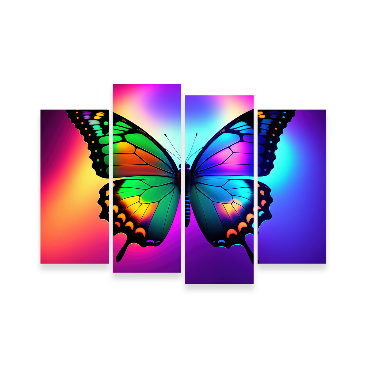 Neon Butterfly Wall Art
