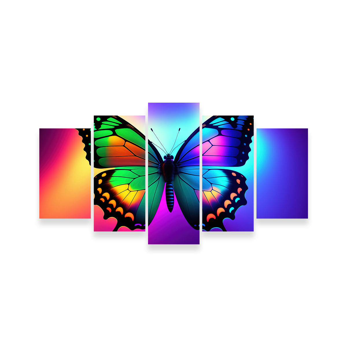 Neon Butterfly Wall Art