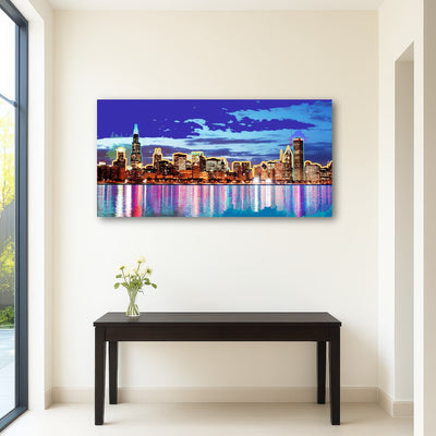 AUTO-MOCKUP ROOM | neon chicago skyline