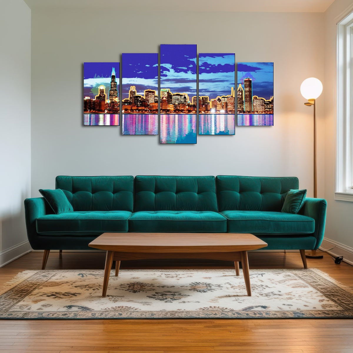 AUTO-MOCKUP ROOM | neon chicago skyline