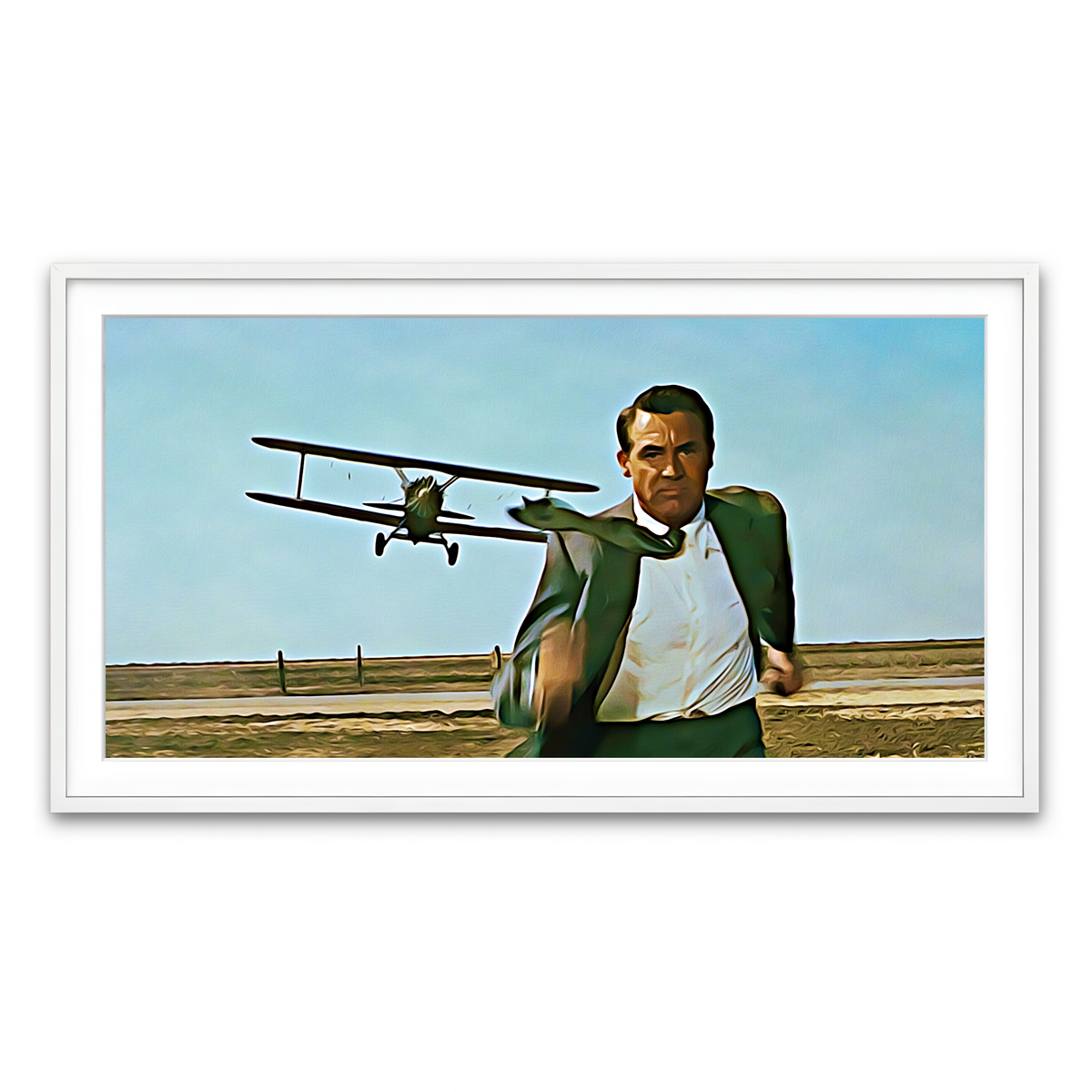 Framed Print 2x1 White