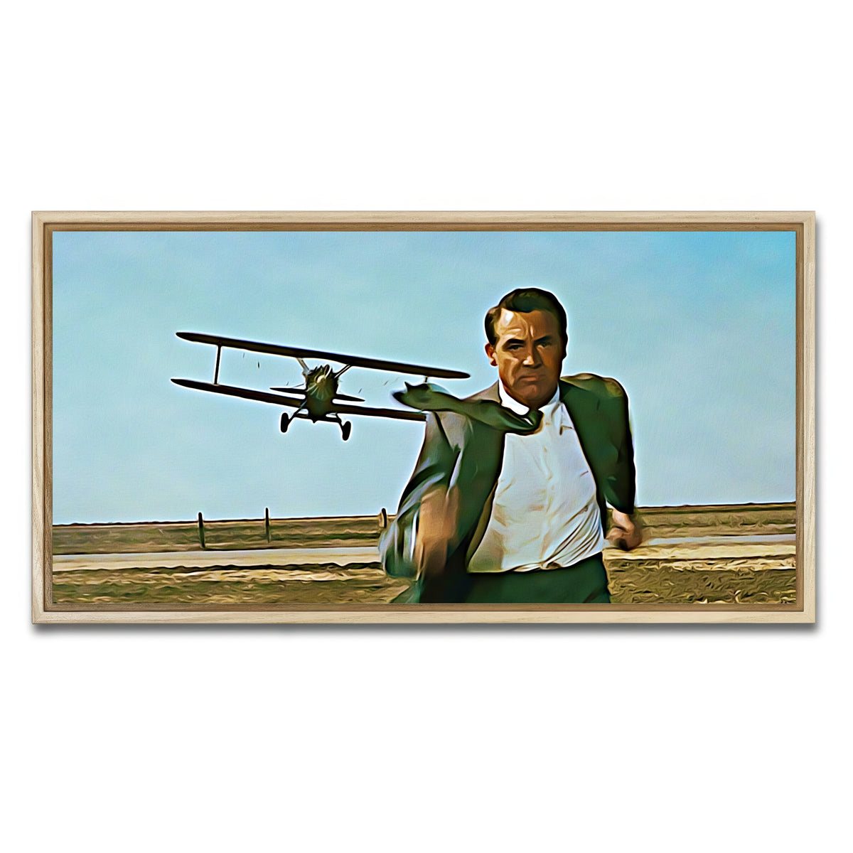 AUTO-MOCKUP WHITE | north by northwest wall art | 1 Piece | Natural Frame | group=2x1
