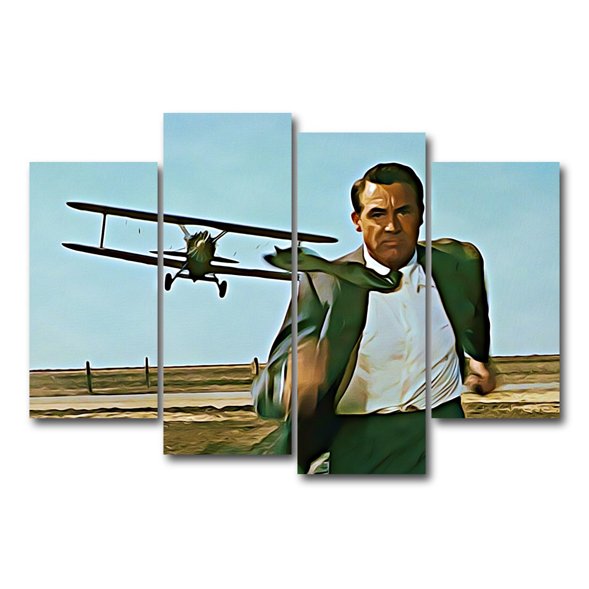 AUTO-MOCKUP WHITE | north by northwest wall art | 4 Piece | Gallery Wrapped | group=4_short