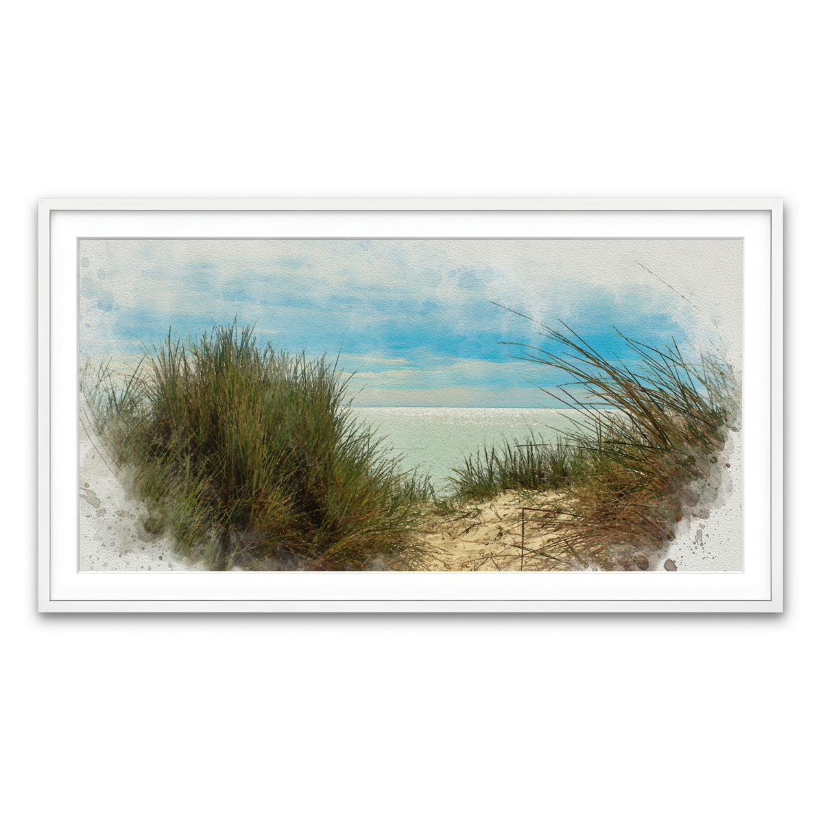 Framed Print 2x1 White