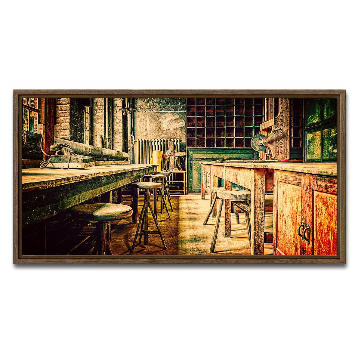 AUTO-MOCKUP WHITE | olde workshop | 1 Piece | Walnut Framed Canvas | group=2x1