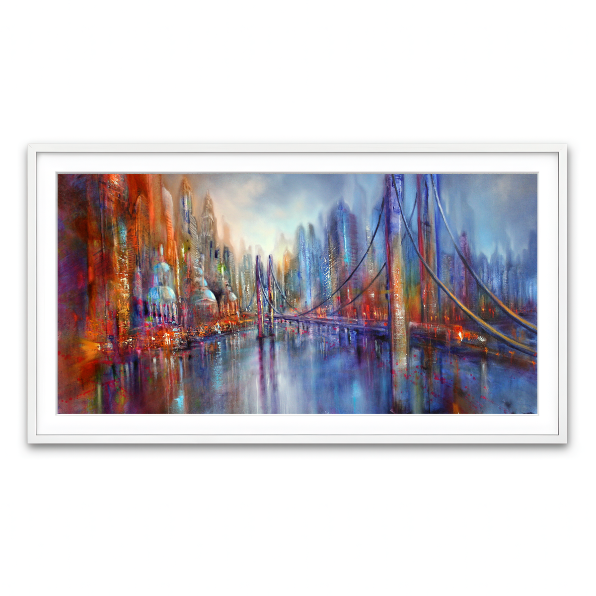 Framed Print 2x1 White