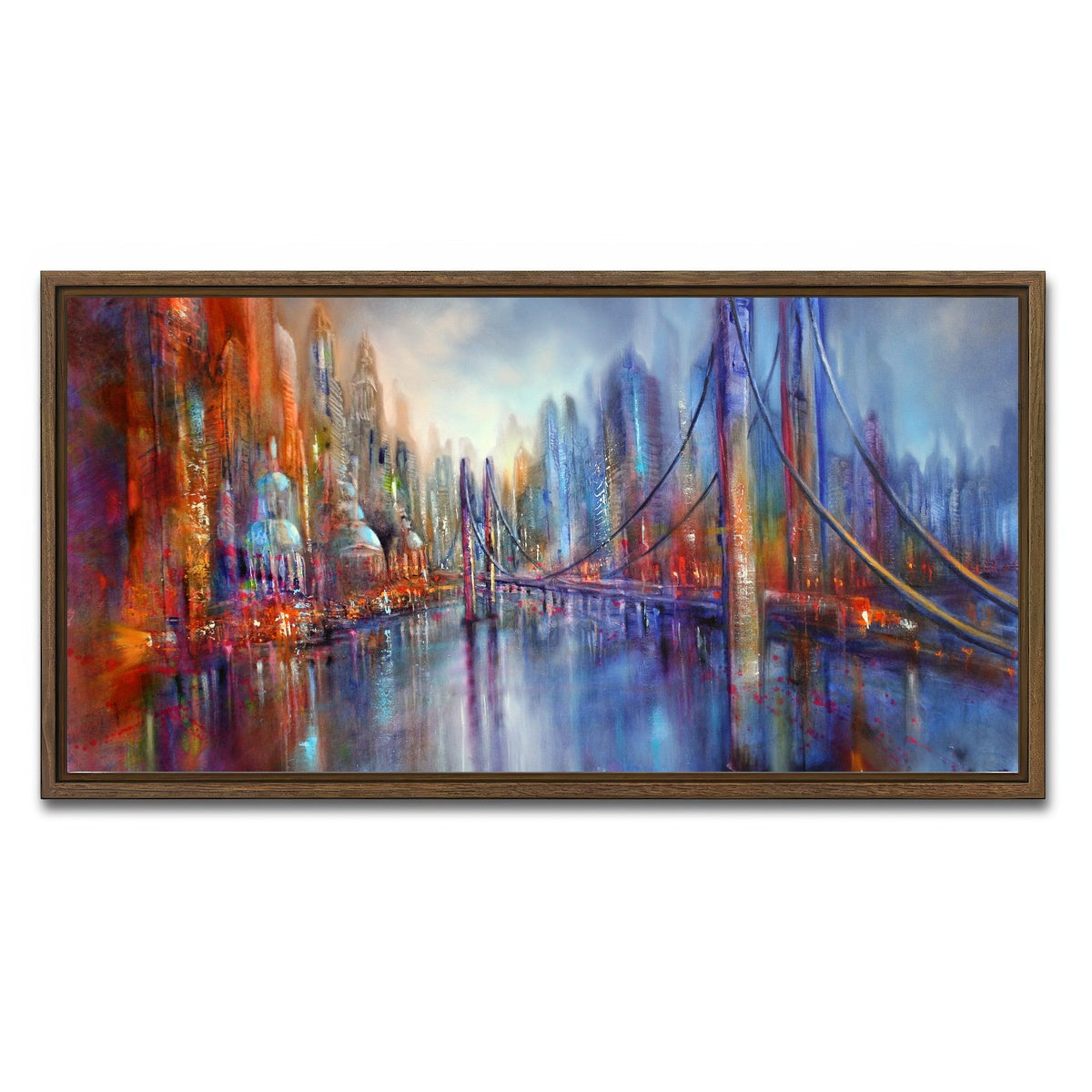 AUTO-MOCKUP WHITE | on the road | 1 Piece | Walnut Framed Canvas | group=2x1