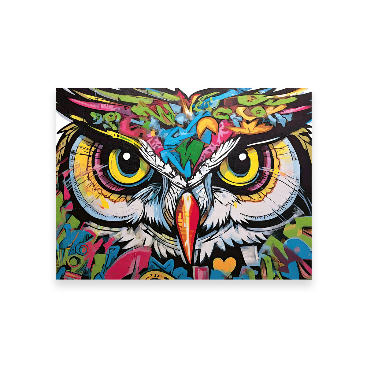 Owl Graffiti Wall Art