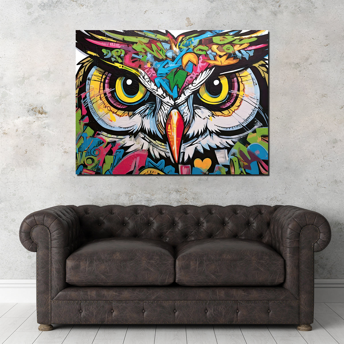 Owl Graffiti Wall Art